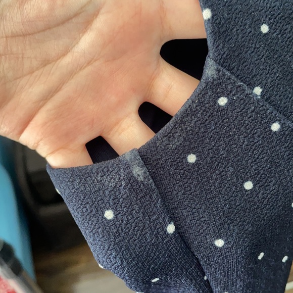 H&M Navy Polka Dot Textured Sleeveless Dress - Picture 5 of 16